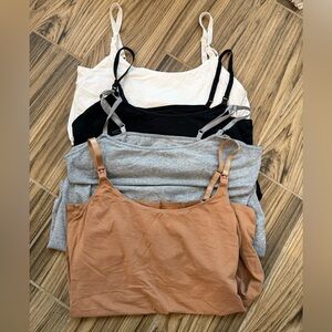Motherhood Maternity Nursing camisole Set in Cream, Black, Gray, and Tan